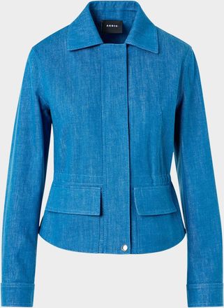 Akris Hugh Stretch Denim Cargo Jacket