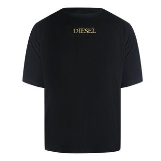 Diesel Heren T-shirt katoen met logo (Zwart)
