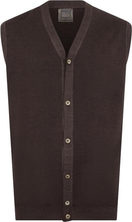 Fedeli Mouweloze Vest - Heren - Spencers - Bruin - 4XL - Wol - Truien & Vesten