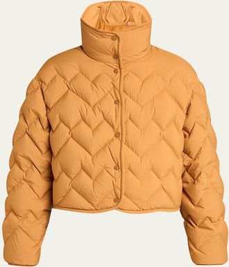 Moncler Senevee Chevron-Quilted Short Down Jacket
