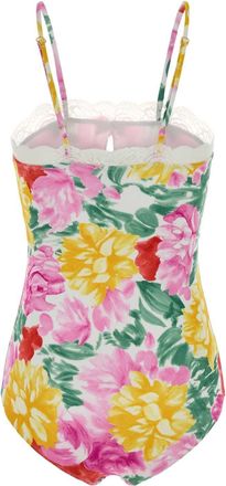 Chlo&eacute; Floral Printed Stretch Nylon Bodysuit