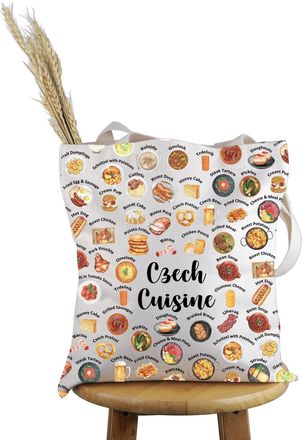 Generic PYOUL Czech Republic Food Lover Gift Czech Cuisine Tote Bag Czech Republic Vacation Handbag Welcome to Czech Republic Gift Czech Foodie Gift (Czech Cu
