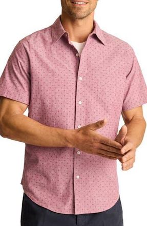 Bonobos Riviera Short Sleeve Stretch Cotton Button-Up Shirt in Waywell Geo V2 C43 at Nordstrom Rack, Size Large
