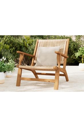 ambia GARDEN Gartensessel, Akaziefarben, Beige, Holz, Kunststoff, Akazie, 66x76x80 cm, Gartenmöbel, Gartensessel, Gartenstühle