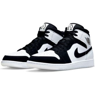 Nike Jordan Air Jordan 1 Mid SE Basketball Shoe in White/Black/Multi/Color at Nordstrom, Size 11.5