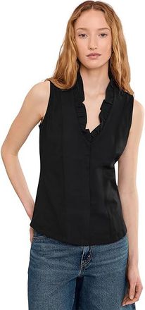 Nic+Zoe Petite Ruffled Around Tank Top Womens Clothing Black Onyx : PS, Cotton/Modal/Rayon