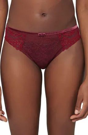 Simone P&eacute;r&egrave;le Scenario Lace Front Bikini Briefs in Spinel Red at Nordstrom, Size X-Large