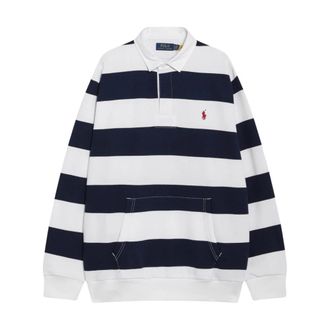 Polo Ralph Lauren Rugby Shirt - Heren - Tops - Blauw - Maat: S Katoen