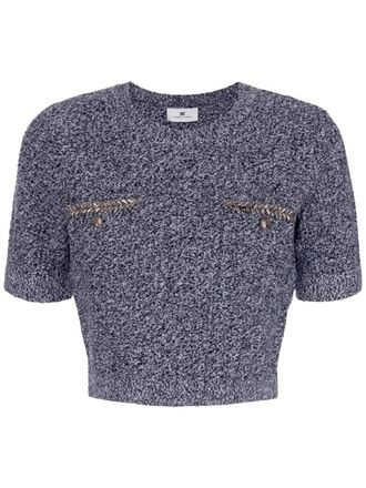 Elisabetta Franchi Top con taschino - Nero