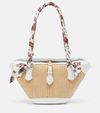 Dolce & Gabbana Capri Medium leather-trimmed raffia tote bag
