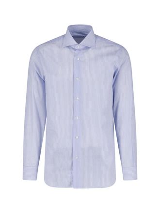 Barba Pinstripe Long-Sleeve Tailored Formal Shirt