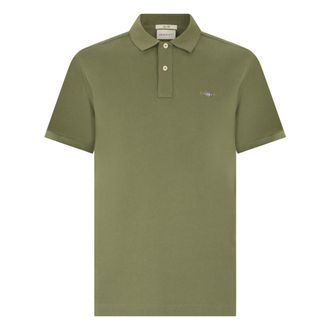 GANT Polo Shirts, male, Green, Size: M Shield Piqu&eacute; Polo