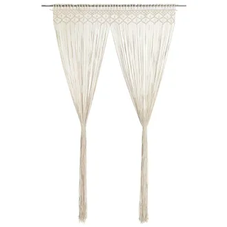 vidaXL Cortina De Macram&eacute; Algod&oacute;n 140x240 Cm Vidaxl