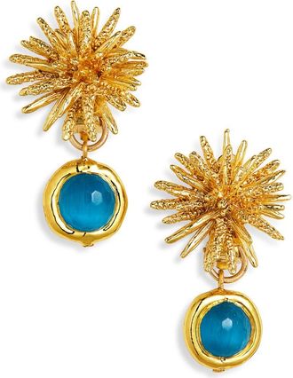 Karine Sultan Starburst Clip-On Drop Earrings in Gold at Nordstrom