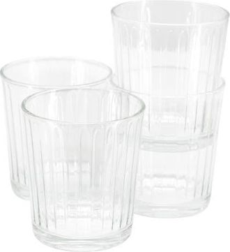 Gibson Home Moonstone 4 Piece 13.5 Ounce Double Old-Fashioned Glass Set in Clear at Nordstrom