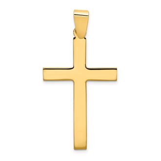 Diamond2Deal 14k Yellow Gold Polished Cross Pendant