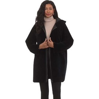 Gorski Reversible Textured Shearling Lamb Jacket in Black/black at Nordstrom, Size X-Small