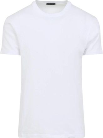 Tom Ford Perforated Rib T-Shirt - Heren - T-shirts - Wit - M - Katoen - Tops