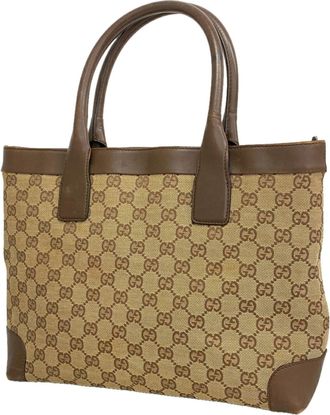 Gucci Brown Canvas Tote Bag (Pre-Owned)
