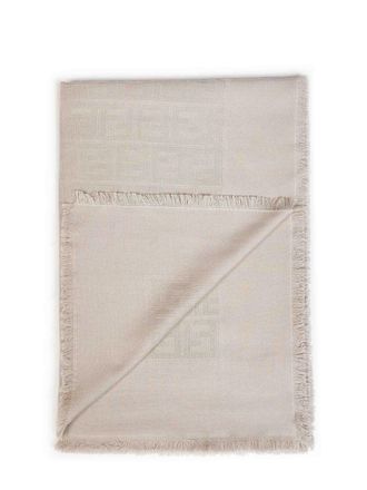 Fendi Womens Shawl Ff Taupe Cotton Scarf Scarfs