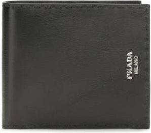 Prada Portemonnee van Saffiano Leer - Heren - Accessoires - Zwart - Maat: ONE Size Leer