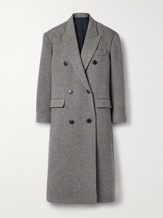 Isabel Marant Cappotto Doppiopetto In Misto Lana Lexana - Grigio