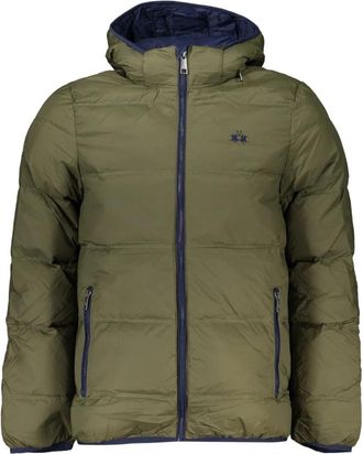 La Martina Groene Hoodie met Borduurwerk - Heren - Winterjassen - Groen - M - Jassen