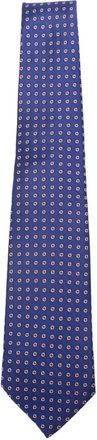 Kiton geometric-patterned silk tie - men - Silk - One Size - Blue