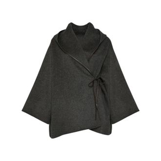 Yves Salomon Kimonos, female, Gray, Size: XS Annule Short Coat