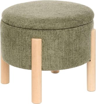 Atmosphera Elki Taburete Pecho Verde Caqui 45,5x37x45,5 Cm - Atmosphera Cr&eacute;ateur DInt&eacute;rieur