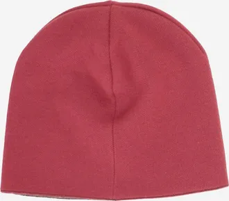 Fendi Girls Reversible Wool Beanie With Logo Red Hat