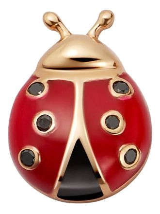 Loquet London 18K rose gold ladybird charm - Red