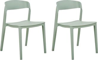 Beliani Set of 2 Dining Chairs SOMERS Mint Green