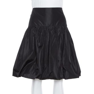 Emporio Armani Black Taffeta Gathered Short Skirt