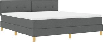 vidaXL Vidaxl - Cama Tipo Box Spring Con Colch&oacute;n Gris Oscuro 180 X 200 Cm Tela