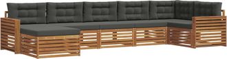 vidaXL Conjunto De Sof&aacute;s De Exterior 7 Uds. Natural Y Antracita Vidaxl