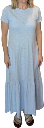 Elliott Lauren Ruffle Short Sleeve Maxi Dress In Sky Blue