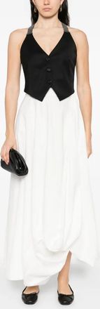 Brunello Cucinelli Womens Glitter-Strap Buttoned Waistcoat Aw25 W