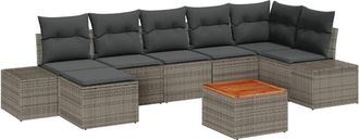 vidaXL Conjunto De Sof&aacute; De Jard&iacute;n 8 Pcs Gris Vidaxl