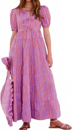 PINK CITY PRINTS Sydney Midi Dress In Perfume Stripe