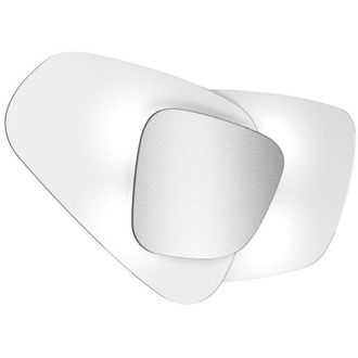 Top-Light Plafoniera vetro top light strategy 1196 plp e27 led lampada soffitto parete, finitura metallo grigio
