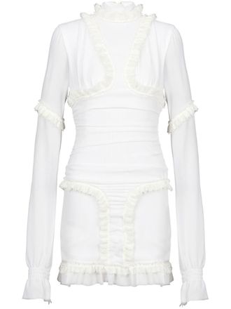 Balmain Jurk met franje - Wit