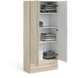 Dmora Armadio Multiuso 2 Ante Amylya, un Cassetto, 2 Ante, 35.7x170.4h cm Marrone Quercia