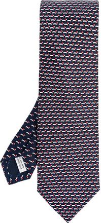 Ferragamo Accessoires, Heren, Blauw, ONE Size, Zijden Stropdas