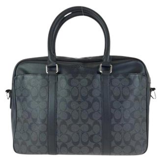 Coach Pre-owned Signature PVC Briefcase - Heren - Vintage Handtas - Zwart - ONE Size - Leer - Vintage