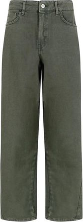 Douuod Rechtgesneden katoenen broek - Dames - Regular Fit Jeans - Groen - W25 - Katoen - Jeans