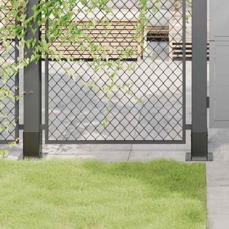 Berkfield Home Post Bases Square 12 pcs Anthracite 91x91 mm Powder-coated Steel