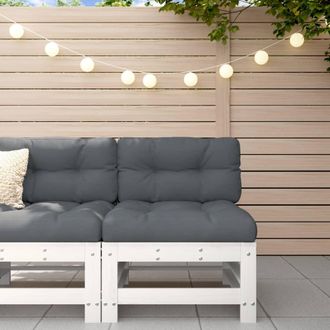 vidaXL Sof&aacute; Central De Jard&iacute;n Madera Maciza De Pino Blanco Vidaxl