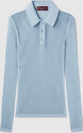 Gucci Embossed Technical Mesh Polo Shirt