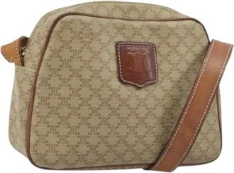 Celine Pre-owned Cross Body Bags, female, Beige, Size: ONE SIZE Pre-owned Macadam Canvas Shoulder Bag
